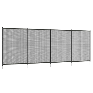 Outsunny Zwembad Veiligheidshek, Zwembadhek voor Kinderen, 4-delig, Aluminium/Texteline, 365 x 126 cm, Zwart