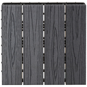 Outsunny Dalles terrasse - caillebotis - Lot de 11 pcs, Surface Max. 1 m² - emboîtables, Installation très Simple, dim. 30 x 30 cm