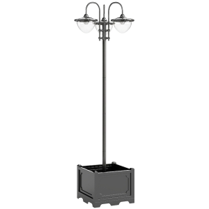 Outsunny Zonneverlichting met bloempotvoet tuinlamp 3-kops lamp waterdicht