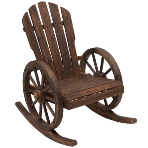 Schommelstoel relaxstoel tuinstoel schommelstoel wieldesign hout bruin