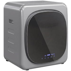 HOMCOM Mini Asciugatrice ad Aria Carico 2.5kg con Timer e Programma Smart, 48x40x56 cm, Argento