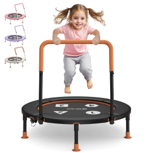 Trampolino per bambini piccoli, design anti‑ribaltamento, ripiegabile salvaspazio, ideale per bambini da 1–6 anni, Dimensioni 91 x 91 x 81 cm, 91x91x81 cm, Nero