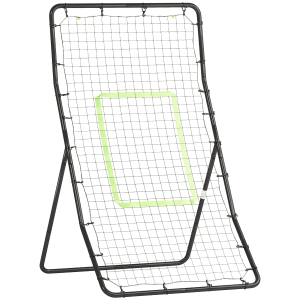 HOMCOM Baseball Rebounder, Tragebar Softball Pitchback-Netz, Rückprallnetz mit Ziel Zone, Pitching Netz für Basebälle Softbälle, Metall, Schwarz