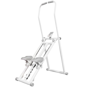 SPORTNOW Stepper de Escada Dobrável para Casa com 3 Níveis de Resistência, Guiador Ajustável, Monitor LCD e Suporte para Telemóvel