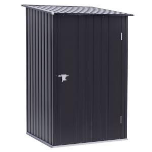 Outsunny Caseta de Jardín Metálica 0,92 m² 100x103x160cm con 1 Puerta y Cerradura para Almacenamiento de Herramientas Gris Oscuro