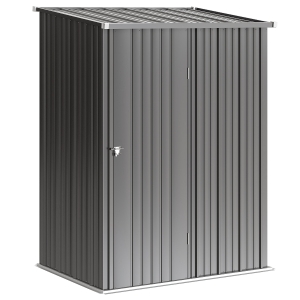Outsunny Cobertizo de Jardín Exterior 1,34 m² 161,5x94,5x196 cm con Puerta y Cerradura para Almacenamiento de Herramientas Negro