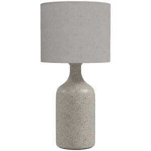 HOMCOM Lâmpada de Mesa Luminária de Mesa, Lâmpada de Cabeceira Lâmpada de Escrivaninha com Base de Cerâmica, Abajur de Linho, 22x22x45 cm areia+bege