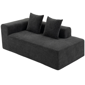 HOMCOM Sofá de 2 Lugares em Chenille com 2 Almofadas Assento com Molas sem Montagem 171,5x91,5x83 cm Cinza Escuro