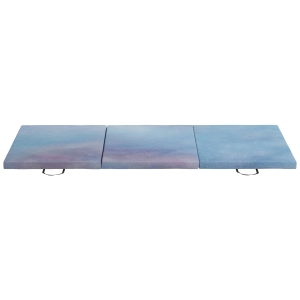 HOMCOM Colchoneta Gimnasia Plegable de Grosor 5 cm con Asas de Transporte para Yoga Aeróbic 180x60x5 cm Azul Degradado