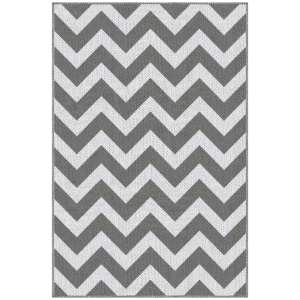 Outsunny Outdoor Rug Reversible Mat Plastic Straw Rug Portable RV Camping Mat for Garden Deck Picnic Indoor, 121 x 182 cm (4 x 6 ft), Light Grey & White