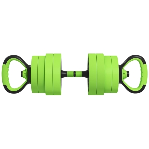 SPORTNOW 40kg 4-In-One Adjustable Weight Dumbbells Set, Barbell, Kettlebell, Push Up Stand - Green
