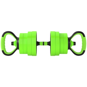 SPORTNOW 30kg 6-In-One Adjustable Weight Dumbbells Set, Barbell, Kettlebell, Push Up Stand - Green
