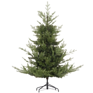 HOMCOM Weihnachtsbaum, Kunsttanne, realistisches Aussehen, schneller Aufbau, Kunststoff, Grün, 100 x 100 x 150cm