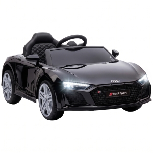 AIYAPLAY Carro Elétrico para Crianças Audi R8 Spyder 12V com Comando à Distância 2,4 GHz, 2 Motores, Arranque Suave e Suspensão Traseira, Preto