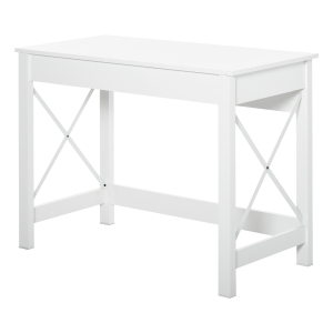 HOMCOM Scrivania porta PC dal Design Moderno e Minimal, in Legno e Acciaio, 105x50x76 cm, Bianco
