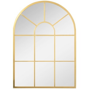 HOMCOM Specchio Moderno a Parete a forma di Arco 70x50 cm per Camera da Letto e Soggiorno, Oro