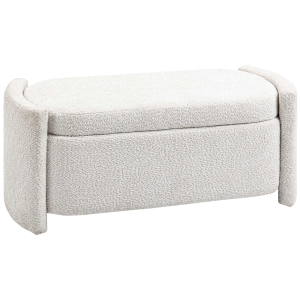 HOMCOM Sitzbank mit Stauraum Flurbank Schuhbank, gepolstert,  105 cm x 44 cm x 45,5 cm. Creme/Beige
