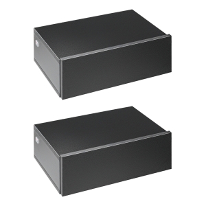 HOMCOM Set 2 Noptiere Suspendate Moderne din Lemn pentru Dormitor, 40x30x15cm, Negru