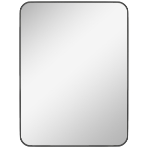 HOMCOM Espejo de Baño Rectangular con Marco Metálico Espejo Decorativo para Dormitorio Comedor o Entrada 60x80 cm Negro