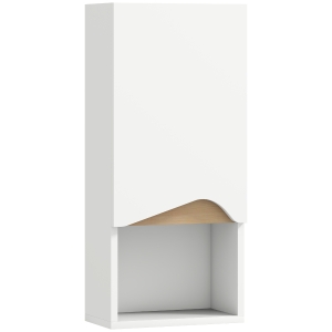 HOMCOM Badezimmerschrank Wandschrank mit Soft-Close-Tür und offenem Fach 30 x 17 x 67 cm Weiß