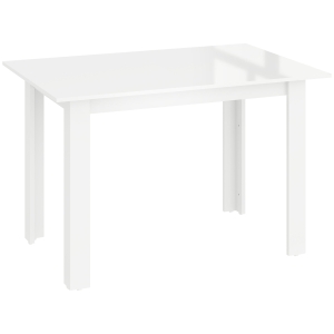 HOMCOM Masă de Sufragerie Extensibilă pentru 4-6 Persoane cu Panouri Rabatabile, din Lemn, 120-160x80x78 cm, Alb