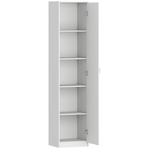 HOMCOM Armadio da Cucina Slim a 5 Ripiani con Spazio Interno Regolabile, in Legno, 40x35x180 cm, Bianco