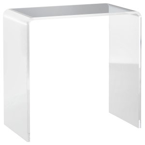 HOMCOM Măsuță de Cafea din Acril în Formă de U, cu Margini Netede și Colțuri Rotunjite, 53.5x30.5x53.5 cm, Transparentă