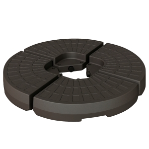 Outsunny Base para Sombrilla en 4 Partes Rellenable de Arena y Agua Desmontable para Jardín Patio al Aire Libre 100x100x10,5 cm Café
