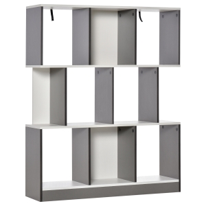HOMCOM Bibliotecă cu 8 Rafturi pentru Sufragerie și Dormitor, din Lemn, 100x24x124 cm, Gri Închis