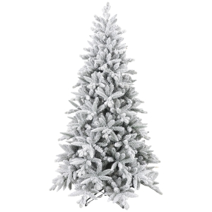 HOMCOM Weihnachtsbaum 180 cm, schneebedeckt, flammhemmend, Metallfuß, formbare Äste, Grün
