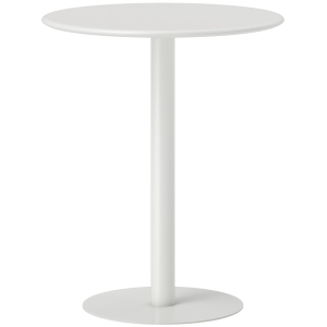 HOMCOM Tavolo da Cucina Rotondo per 2 Persone dal Design Moderno in Acciaio, Ø60x72 cm, Bianco