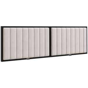 HOMCOM Tăblie de perete pentru pat dublu, tapițată, din catifea, pentru paturi de 180 cm, crem
