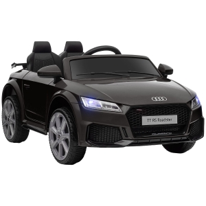 HOMCOM Mașină electrică pentru copii 3-5 ani AUDI TT cu telecomandă, uși care se deschid și faruri LED, negru