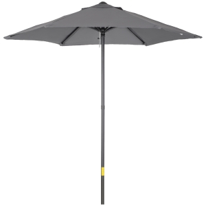 Outsunny Chapéu de Sol para Terraço Exterior com Cobertura Ventilada e Mastro Desmontável de Alumínio para Jardim e Pátio Cinzento Escuro