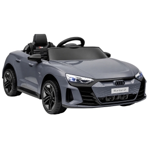 HOMCOM Carro Elétrico AUDI RS E-Tron GT 12V com 2 Motores Faróis LED Buzina Música USB 3-5km/h 103x58x41 cm Cinzento