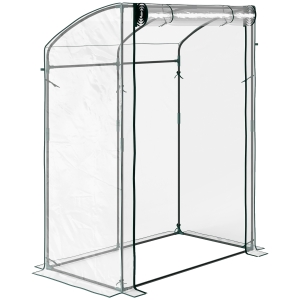Outsunny Estufa com Porta Teto Curvo Resistente ao Inverno Estufa de Filme em Aço Estufa 128x70x170 cm Transparente