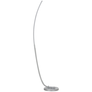 HOMCOM Candeeiro LED com 3 níveis de luminosidade ajustáveis, candeeiro de pé moderno com interruptor de pé, prateado