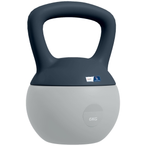 SPORTNOW Kettlebell 6kg Colaboração Haltere com Alça Antiderrapante Cinza e Azul