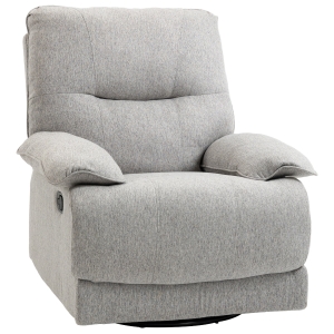 HOMCOM Sofá Reclinable Manual Sillón Relax Tapizado en Tela Reposapiés Carga 160 kg para Personas 150-190 cm 89x98x101 cm Gris