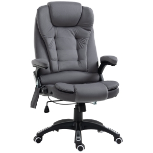 Vinsetto Cadeira de Escritório com Função de Massagem e Aquecimento Ergonómica Regulável em Altura Cinza Escuro