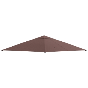 Outsunny Techo de Repuesto para Cenador, 3x3 m, Cubierta de Repuesto con 8 Orificios de Drenaje, Ventilación y Protección UV, SOLO Toldo de Recambio para Pabellón Gazebo, Café