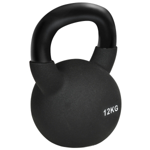 HOMCOM Kettlebell 12 kg com Revestimento em Plástico Aço 20x13x22 cm Preto