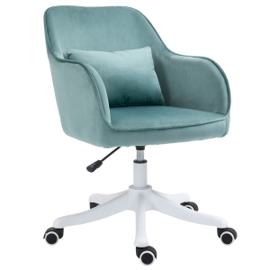 Vinsetto Massage-Bürostuhl in Samtoptik mit Vibrationsfunktion 55 cm x 65 cm x 86  cm Grün