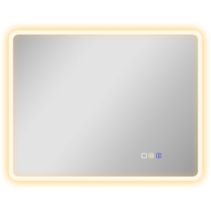 HOMCOM Espejo de Baño con Luz LED 90x70 cm con Bluetooth 3 Colores de Luz Función Antivaho Función de Memoria IP44