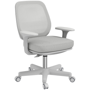 Vinsetto Scaun de Birou Ergonomic și Reclinabil cu Înălțime Reglabilă, cu 5 Roți, 55x48x82.5-94.5 cm, Gri