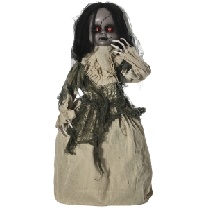 Outsunny Halloween Dekoration Geisterpuppe mit Spezialeffekten und Soundfunktion 80 cm x 23 cm x 83 cm