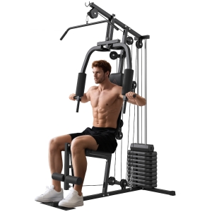 HOMCOM Multifunction Home Gym Machine, with 45kg Weight Stacks, for Strength Training