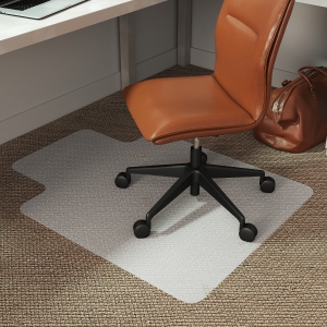 HOMCOM Office Chair Mat for Carpeted Floor, 90 x 120 cm Clear Computer Desk Chair Mat, BPA and Phthalate Free, Non-Slip Floor Protector for Home Office