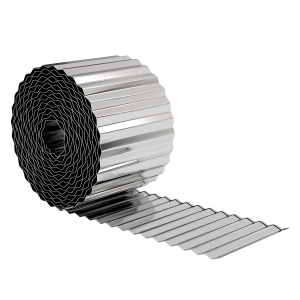 Outsunny Metal Garden Edging Border, 8 in x 21.3 ft Corrugated Heavy Duty Galvanised Steel Lawn Edging, Silver Tone