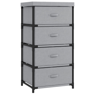 HOMCOM Ladekast met stalen frame en 4 lades, 42 x 32 x 80 cm, grijs/zwart